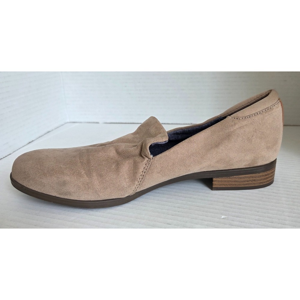 Dr. Scholl's Women Beige Suede Slip on Loafers Low Stacked Block Heel Comfort 9M - Picture 8 of 14